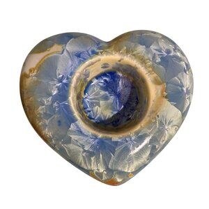 Jon Price Crystalline Pottery Heart Shaped Candle Holder